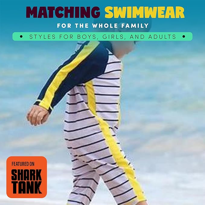 SwimZip Boys' Long-Sleeve UPF 50+ Swimsuit for Baby, Toddler, & Little Boys