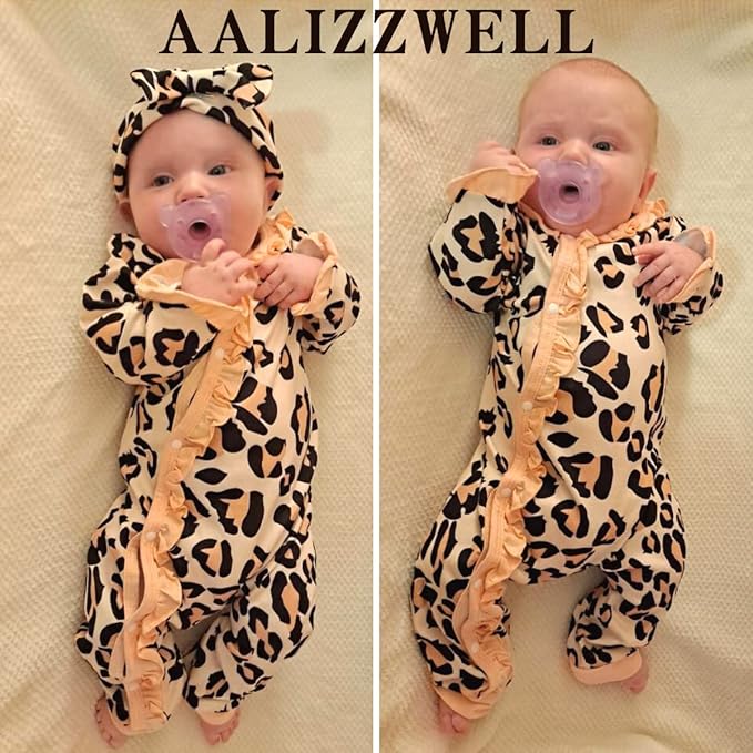 Aalizzwell Baby Girls Romper Outfit Fall Winter Clothes with Accessories