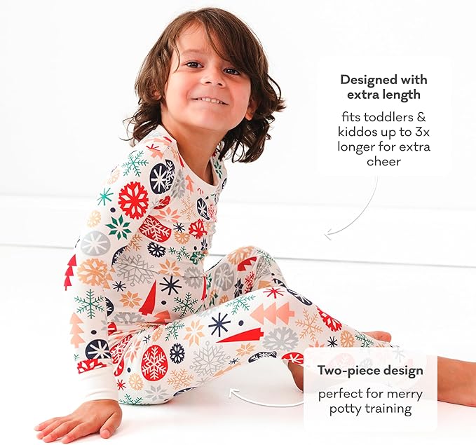 Little Sleepies Two-Piece Pajama Set for Boys & Girls, Soft Viscose from Bamboo Toddler Pajamas for Kids, Family Matching PJs