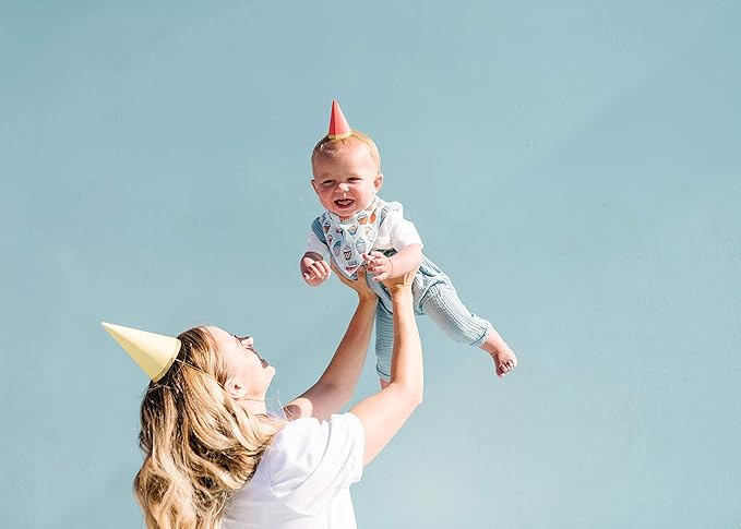Copper Pearl Baby Bandana Drool Bibs for Drooling and Teething 2-Pack Gift Set “Confetti