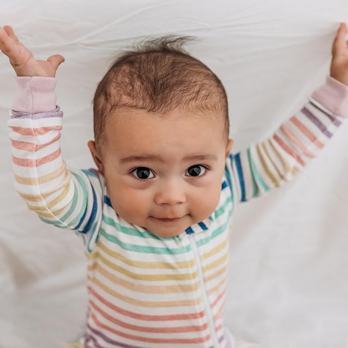 HonestBaby Non-Slip Footed Pajamas One-Piece Sleeper Zip-Front Pjs 100% Organic Cotton for Baby Girls