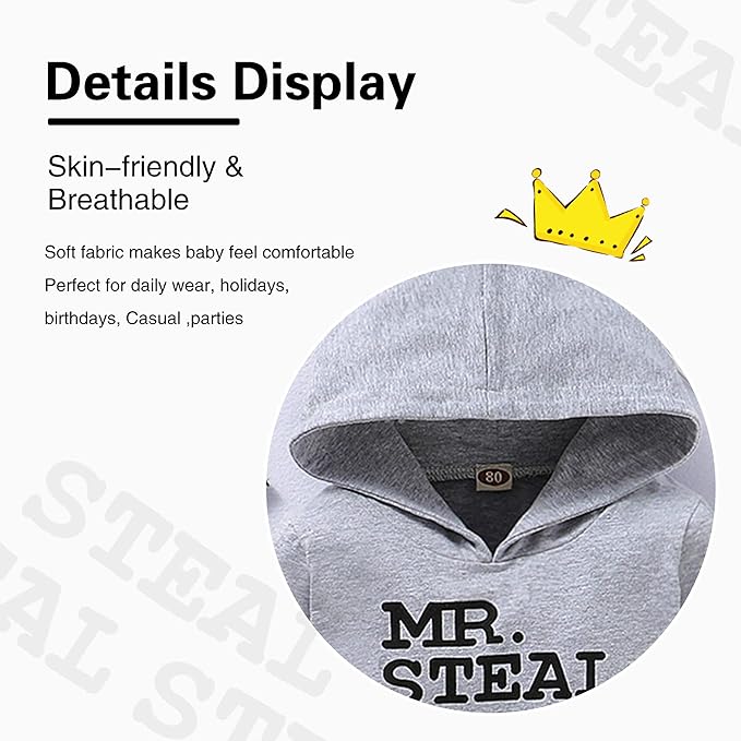 NZRVAWS Baby Boy Clothes Toddler Boy Outfit 2 3 4T 6 12 18 24 Month Fall Winter Hoodie Ripped Jeans Clothing