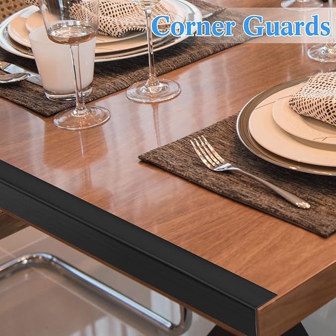 Sasylvia 10 Pcs Wall Corner Protector Guards, Black Vinyl 3/4 x 36 Inch Corner Trim Molding, Avoid Scratching Scuffs, Ease Install and Cleaning for Door Countertop Furniture Cabinet Protection