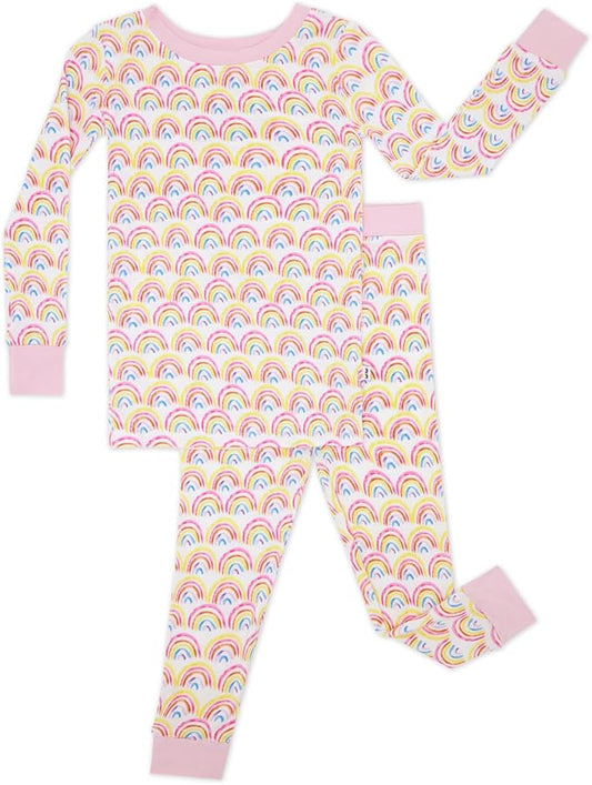 Little Sleepies Two-Piece Pajama Set for Boys & Girls, Soft Viscose from Bamboo Toddler Pajamas for Kids, Family Matching PJs