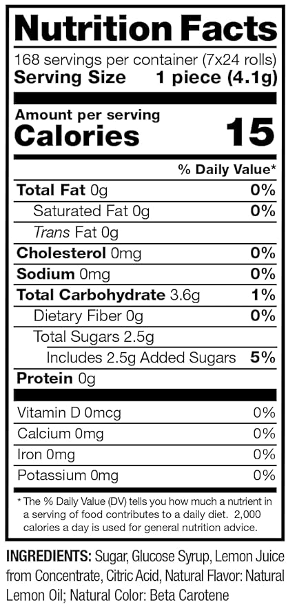 Regal Crown Sour Lemon Hard Candy Rolls | Old Fashioned Sour Lemon Candy | Traditional Lemon Candy Brought To You By Iconic Candy | 24 Count