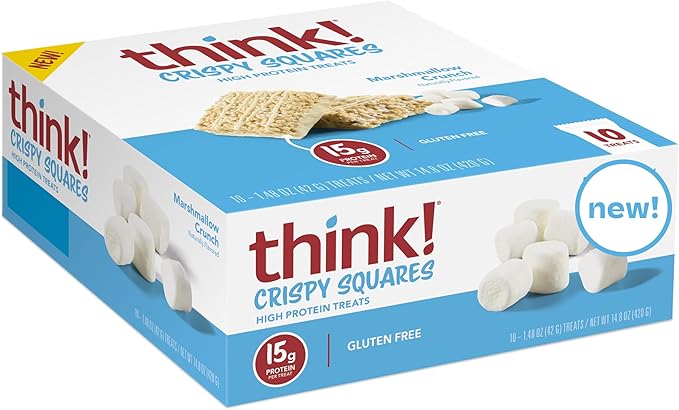 Think! High Protein Crispy Squares Marshmallow Crunch Treat (10 Pack)