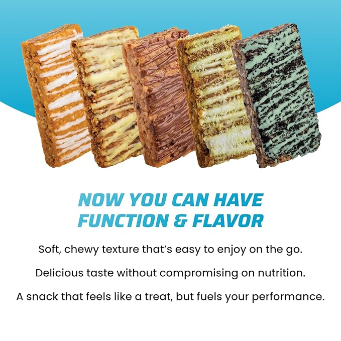 JiMMYBAR! - Golden Vanilla Cookies 'N Cream - 18g Protein Bars - Low 4g Sugar - 12 Count - Real Peanut Butter Base with Hand-Drizzled Chocolate 58g Protein Bar - Functional Meal Replacement Bars