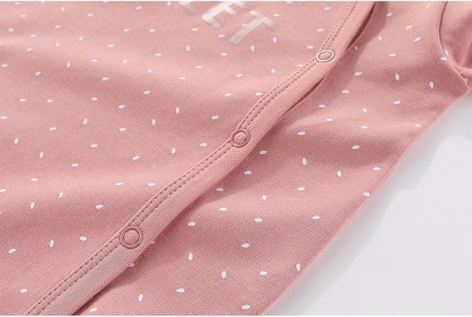 Unisex Baby Boy Girl Footies Rompers Cotton Long Sleeve 3 Pack Infant Jumpsuits 0-12Months Babies' Outfits