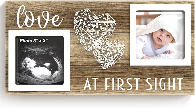 Baby Sonogram Picture Frame for 3" x 3" Ultrasound Photo - Pregnancy Announcements Ideas - Gender Reveal Baby-Shower Gift - New Mom Expecting Parents to Be Keepsake Gifts - Nursery Décor