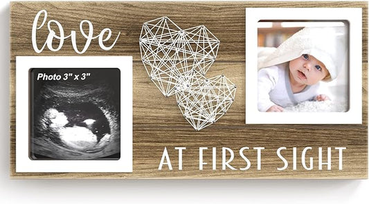 Baby Sonogram Picture Frame for 3" x 3" Ultrasound Photo - Pregnancy Announcements Ideas - Gender Reveal Baby-Shower Gift - New Mom Expecting Parents to Be Keepsake Gifts - Nursery Décor