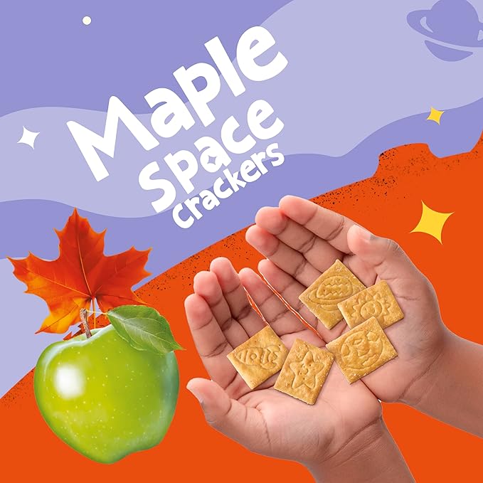 Get'ems! from Gerber, Snacks for Kids, Maple Space Crackers Snacks for Kids, Made with Real Veggies & Fruits, Iron & Vitamin E - 4 pack