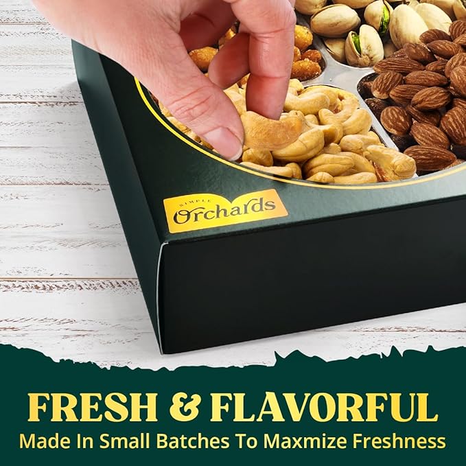 Nuts gift Basket of Cravings Gourmet Collection, Healthy Kosher Snacks, Premium Mixed Nuts Box Bouquet Platter Perfect for Holiday Gifts.