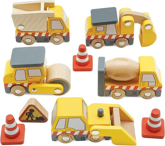 Le Toy Van Wooden Construction Vehicles Set