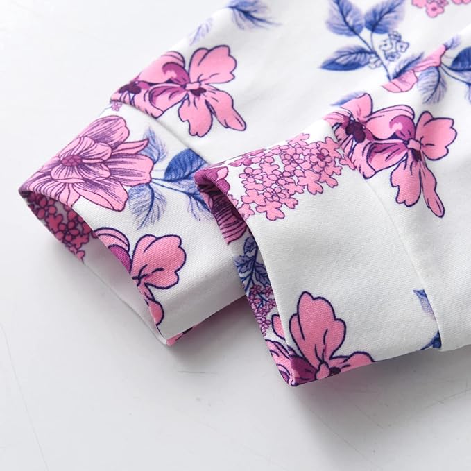 3PCS Baby Girl Clothes Ruffle Floral Shirt Tops Pants Headband Outfit Sets