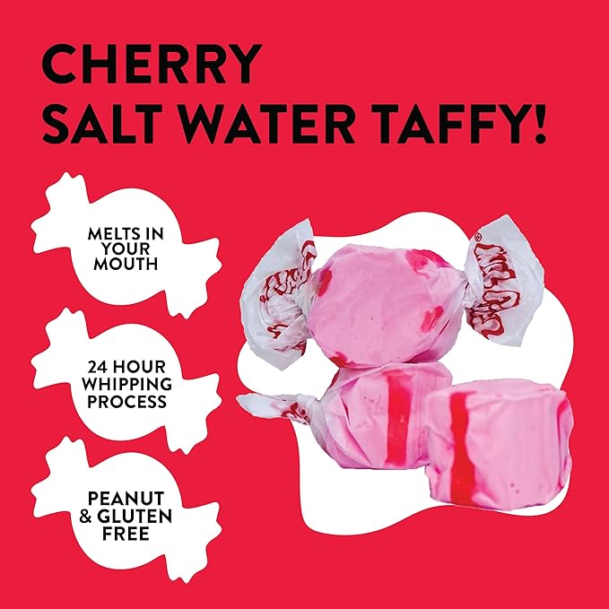 Taffy Town Saltwater Taffy, Cherry, 2.5Lb