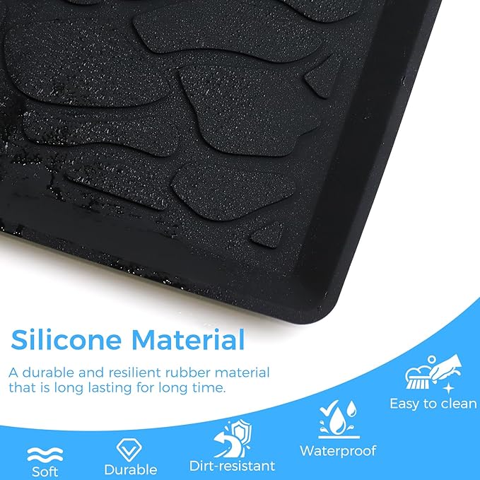 All Weather Mat for W2 Series, 30x16 inch Foldable Silicone Stroller Wagon Floor Insert Pad with Two Hooks