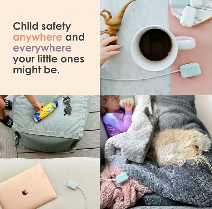 Geddy´s Mom Watch Your Mouth - The Award-Winning Child Safety USB Cover Cap Baby Proof Cord Protector| BPA & Phthalate-Free Charger Protector | Electrical Safety Baby Products - 6 Pack (White)