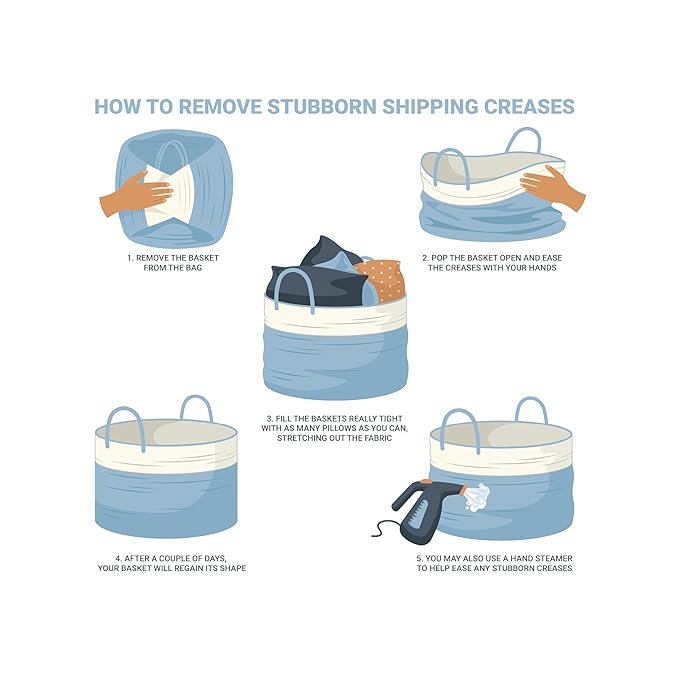 OrganiHaus Gray Nursery Laundry Basket 15x18, Farmhouse Hamper Basket, Extra Large Storage Basket, Blanket Basket for Living Room, Baby Laundry Hamper, Toy Basket for Kids