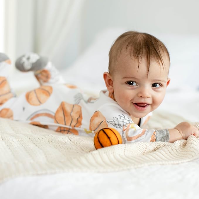 Burt's Bees Baby Baby Girls Pajamas, Zip Front Non-Slip Footed Sleeper Pjs, 100% Organic Cotton