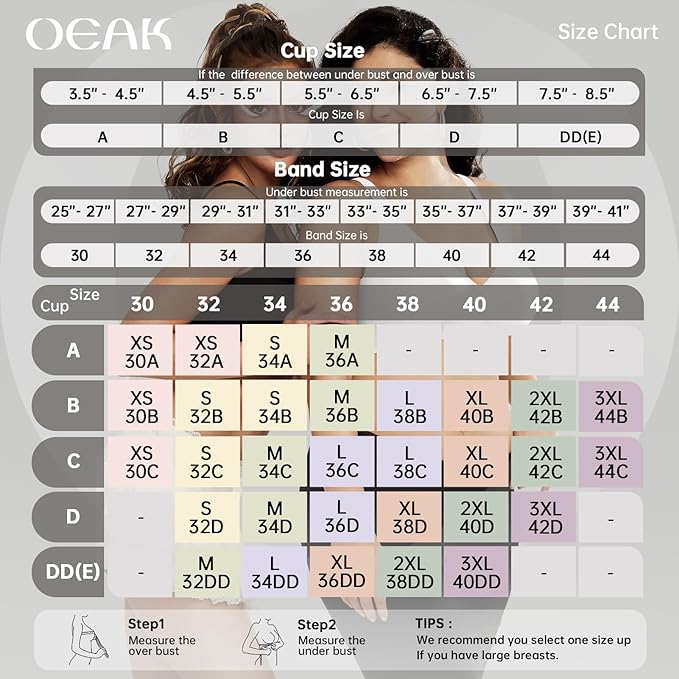 OEAK Womens Deep V Bras Wireless Comfortable Bra Supportive No Underwire Bras Tshirt Push Up Bralettes Plunge Seamless Bra