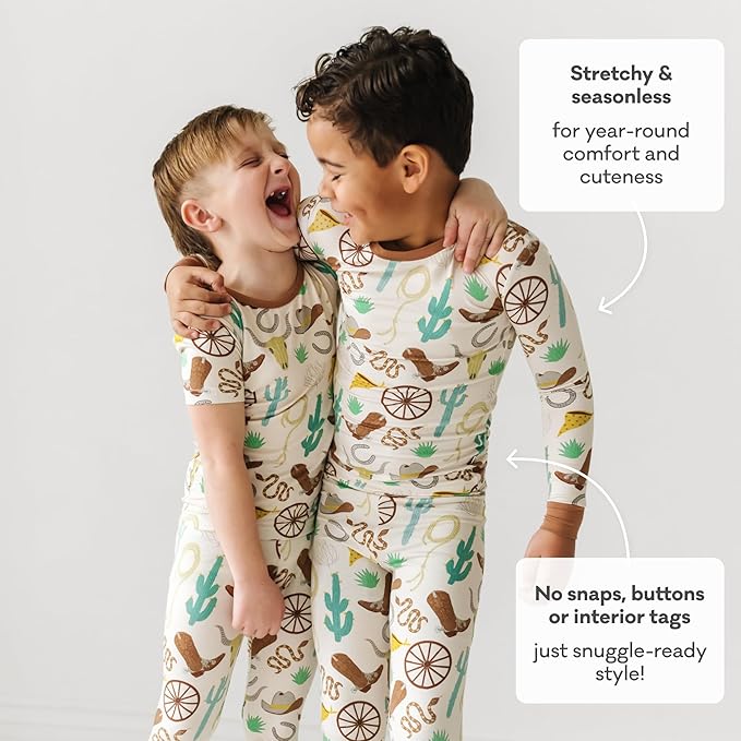 Little Sleepies Two-Piece Pajama Set for Boys & Girls, Soft Viscose from Bamboo Toddler Pajamas for Kids, Family Matching PJs