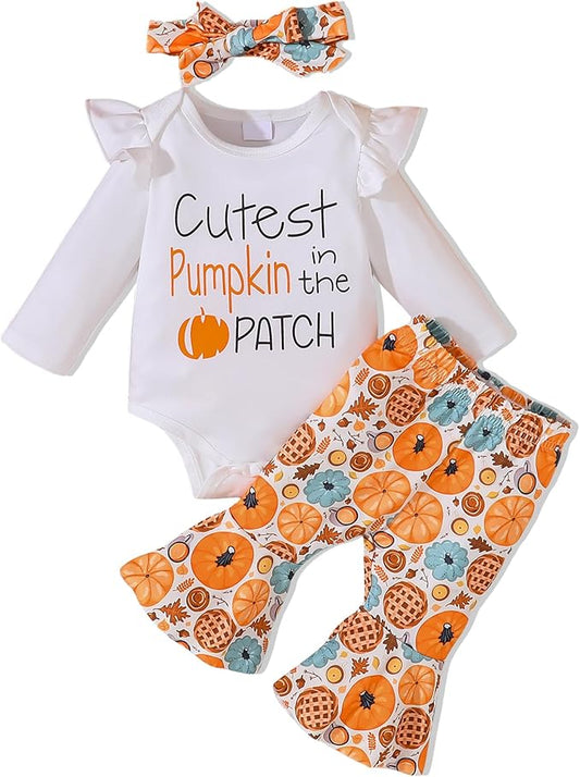 Baby Girl Clothes Newborn Infant Outfits Cute Summer Clothes Spring Romper Set+Hat+Headband