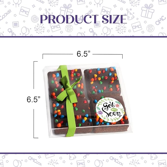 Get Well Soon Gift Basket Chocolate Brownies Box For Kids and Adults After Surgery Care Package Feel Better Sick| Nut Free