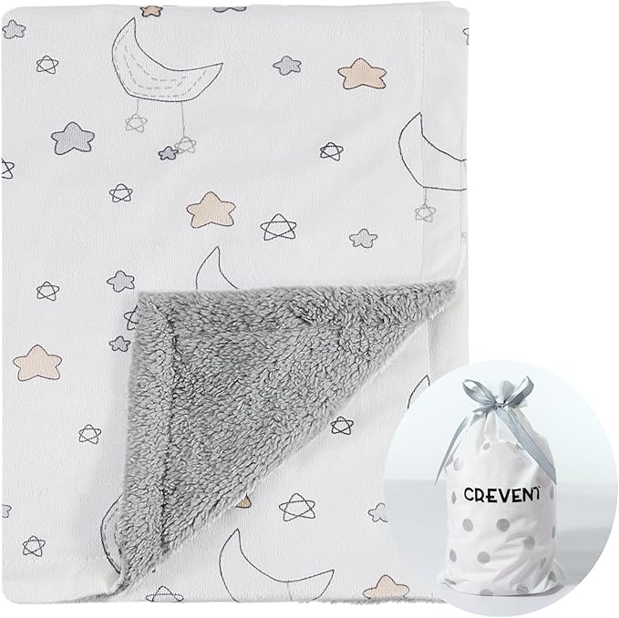 CREVENT 30''X40'' Cute Cozy Fluffy Warm Baby Blanket for Girls Boys Infants Toddlers' Bedding/Crib/Cot/Stroller, Baby Shower Birthday Newborn's Gift - Good Night