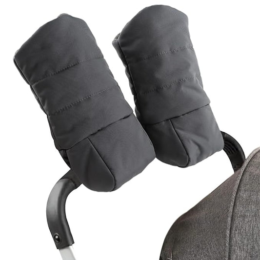 Zsedrut Stroller Gloves Universal Winter Anti-Freeze Stroller Mittens Water Repellent Hand Warmer Muff Fleece Lined,Winter Stroller Accessories (Gray)
