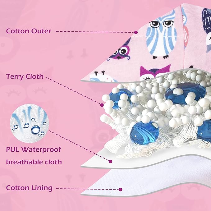 BIG ELEPHANT Potty Training Underwear - 10 Pack, 100% Cotton Absorbent Unisex Toddler Pee Pants for Boys Girls