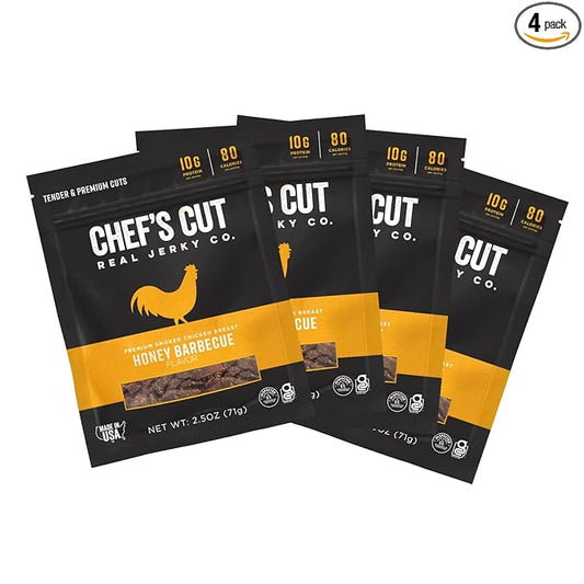 Chef's Cut Real Chicken Honey Barbecue Jerky, 2.5 Ounce (4 Pack)