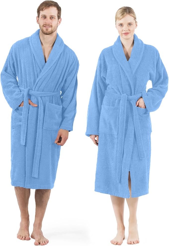 DAN RIVER Premium Cotton Terry Robes for Women and Men, Ultra Soft bathrobe with Adjustable Waist Belt and Pockets Pack of 1