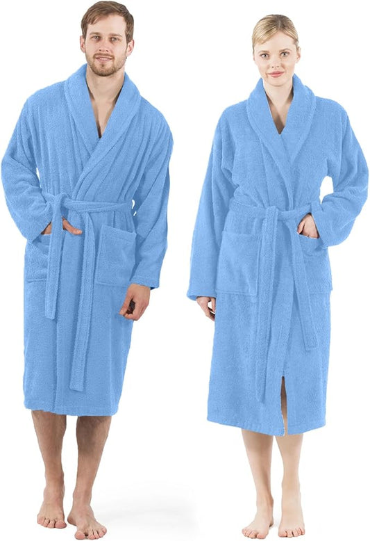 DAN RIVER Premium Cotton Terry Robes for Women and Men, Ultra Soft bathrobe with Adjustable Waist Belt and Pockets Pack of 1