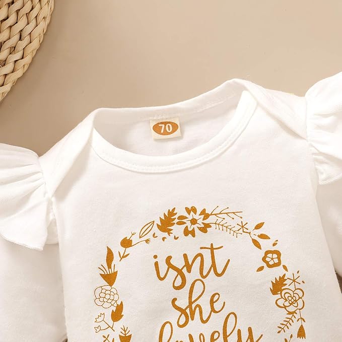 Renotemy Newborn Baby Girl Clothes Outfits Infant Romper Ruffle Floral Pants Cute Toddler Baby Girl Clothes Set