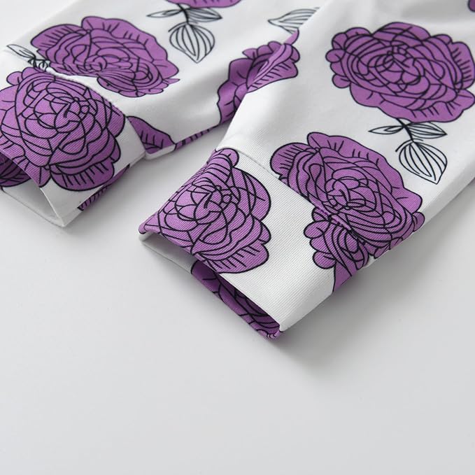 3PCS Baby Girl Clothes Ruffle Floral Shirt Tops Pants Headband Outfit Sets