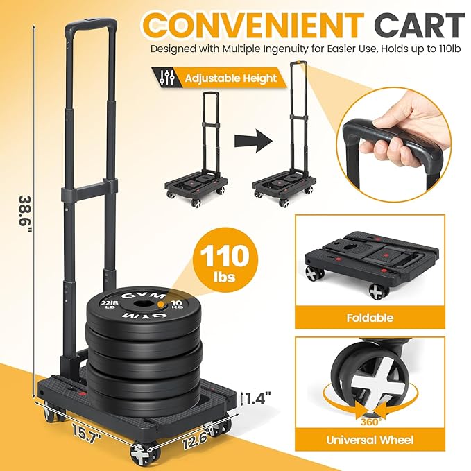 Orzbow Car Seat Carrier for Airport, Folding Car Seat Travel Bag & Cart with 4 Wheels and High Load-Bearing, Padded Gate Check Bag Fits Most Infant Car Seats & Carriers, Easy to Use, Black