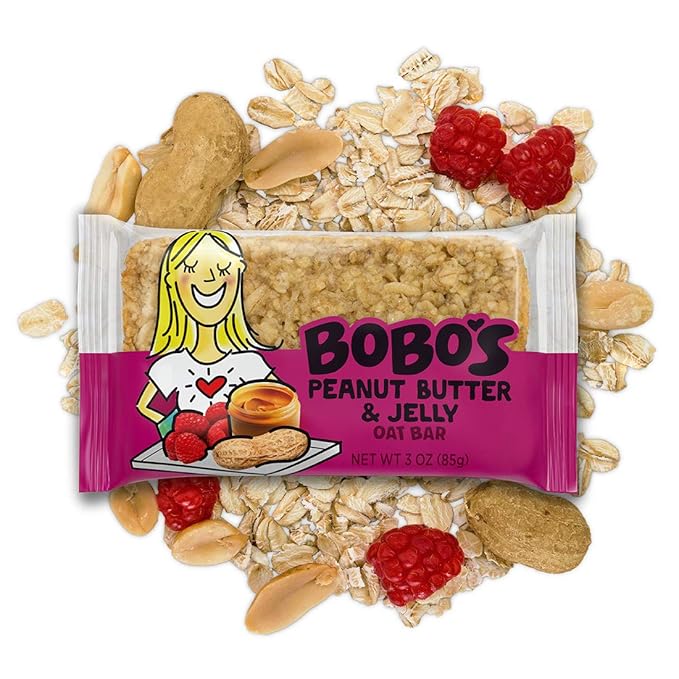 Bobo's Oat Bars, Peanut Butter and Jelly, 3 oz Bar (12 Pack), Gluten Free Whole Grain Snack and Breakfast Bar