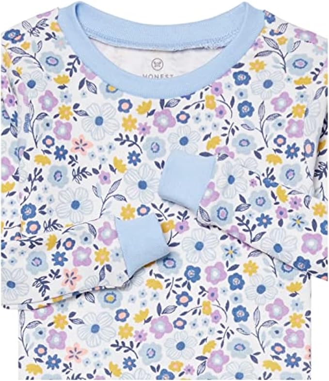HonestBaby Classics 2-Piece Pajamas Sleepwear Pjs 100% Organic Cotton for Baby, Toddler, Kids