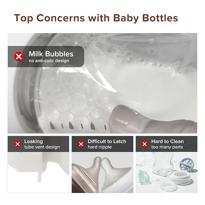 Thyseed PPSU Natural Anti-Colic Baby Bottles | Newborn Breast Like Nursing Bottle for Breastfed Babies with Nipple(1-2 Months),5oz,1pack