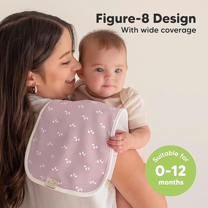 Organic Burp Cloths Baby Boy & Girl - 5-Pack Super Absorbent Cotton Burping Cloths for Babies, Soft & Plush Newborn Spit Up Rags, Infant Towels for Milk Spit Up, Unisex, Large 21" x 10" (Blooms)