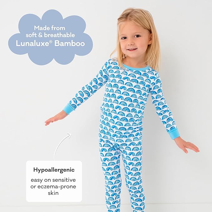 Little Sleepies Two-Piece Pajama Set for Boys & Girls, Soft Viscose from Bamboo Toddler Pajamas for Kids, Family Matching PJs