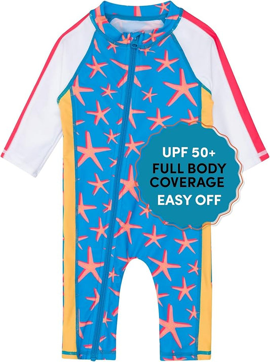 SwimZip Boys' Long-Sleeve UPF 50+ Swimsuit for Baby, Toddler, & Little Boys