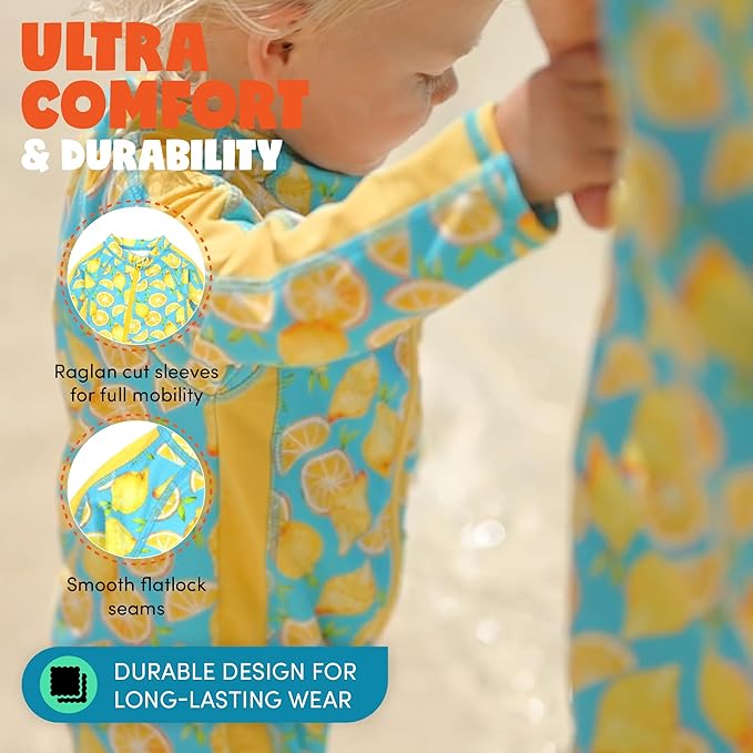 SwimZip Boys' Long-Sleeve UPF 50+ Swimsuit for Baby, Toddler, & Little Boys