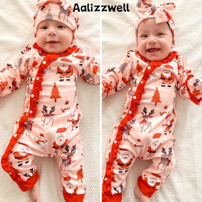 Aalizzwell Baby Girls Romper Outfit Fall Winter Clothes with Accessories