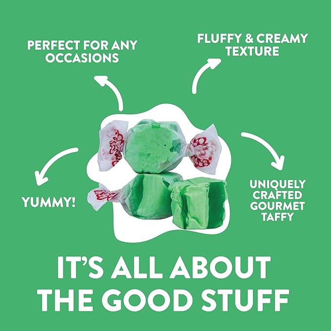 Taffy Town Saltwater Taffy, Green Apple, 2.5Lb