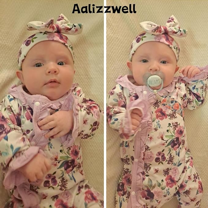 Aalizzwell Baby Girls Romper Outfit Fall Winter Clothes with Accessories