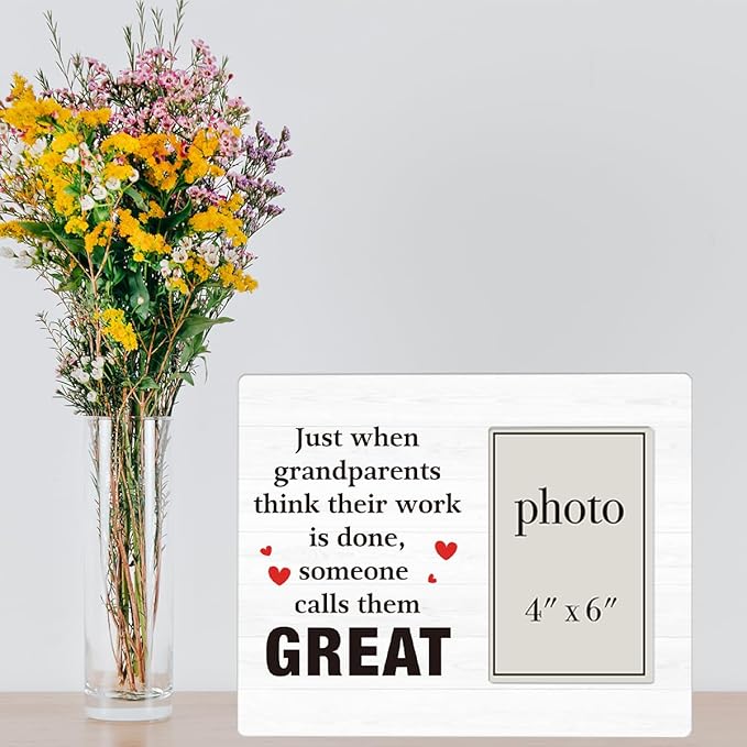 Great Grandparents Gifts Picture Frame, Grandparents Baby Announcement, Gifts for Great Grandma Grandpa Photo Frame for 4 x 6 Inch Photo