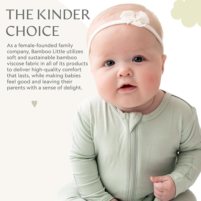 Bamboo Little Soft Baby Footie Pajamas, Baby Clothes, Newborn Sleepers, 95% Viscose and 5% Spandex, 0-24 Months