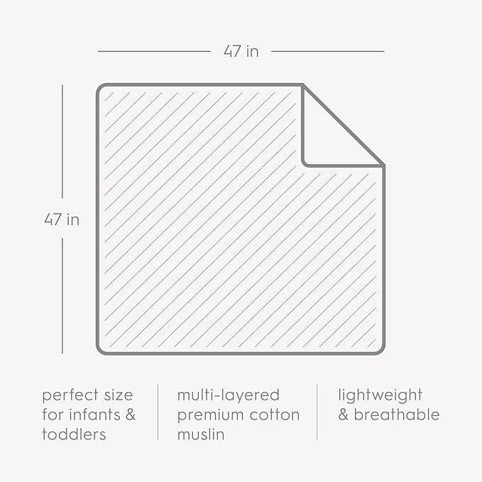 Little Unicorn Original Premium Cotton Quilt | Multi-Layered & Extra-Soft Muslin Fabric |for Babies & Toddlers (Shooting Stars)