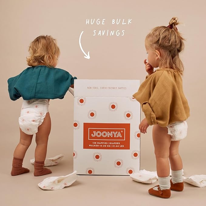 Joonya Baby Diapers, Size 1 XS (4-9 lb) - 1 Bag of 32 - New Range - NonToxic, Eco-Friendly, Ultra Slim, Overnight Use - Made in Denmark